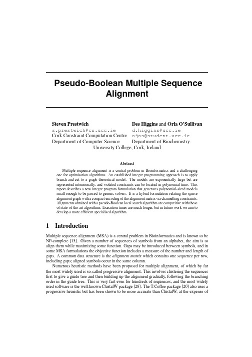 Multiple sequence alignment