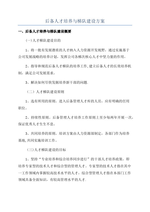 后备人才培养与梯队建设方案