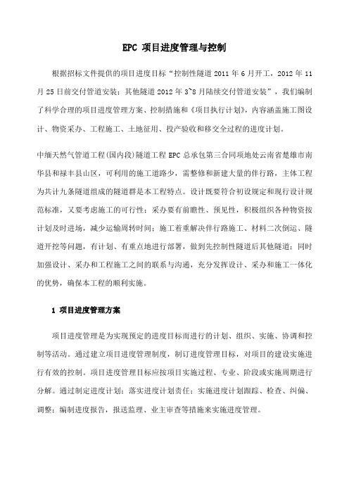 EPC 项目进度管理与控制措施