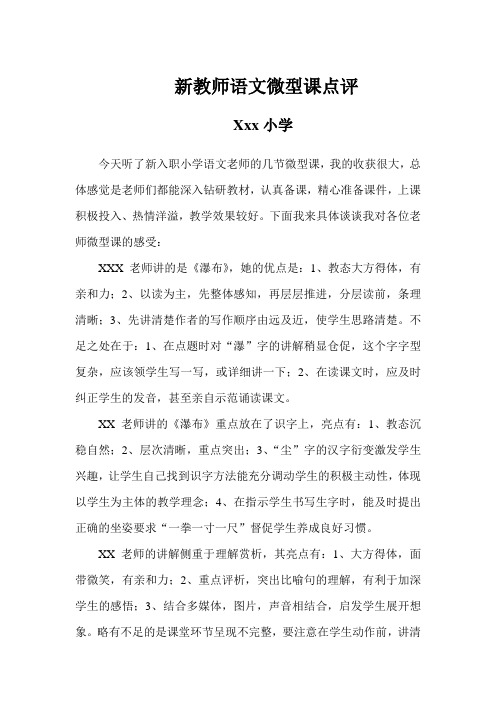 新教师语文微型课点评