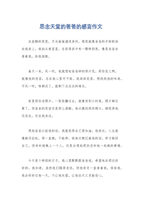 思念天堂的爸爸的感言作文