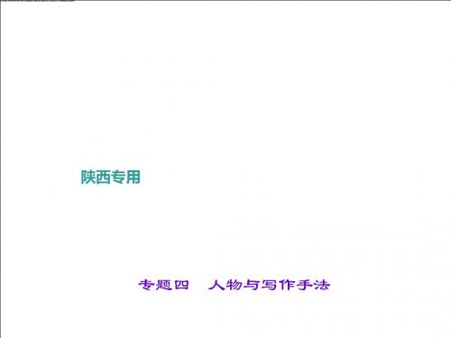 聚焦中考陕西地区2017中考语文总复习第3部分现代文阅读第二讲专题四人物与写作手法研究