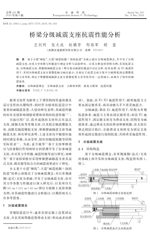 桥梁分级减震支座抗震性能分析