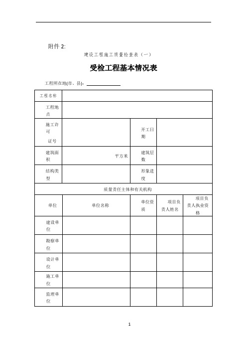 建设工程施工质量检查表(一)