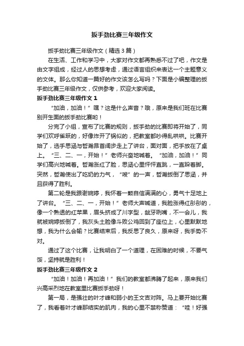 扳手劲比赛三年级作文（精选3篇）