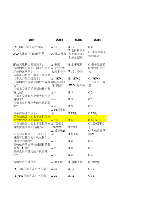 737NG机型全新题库