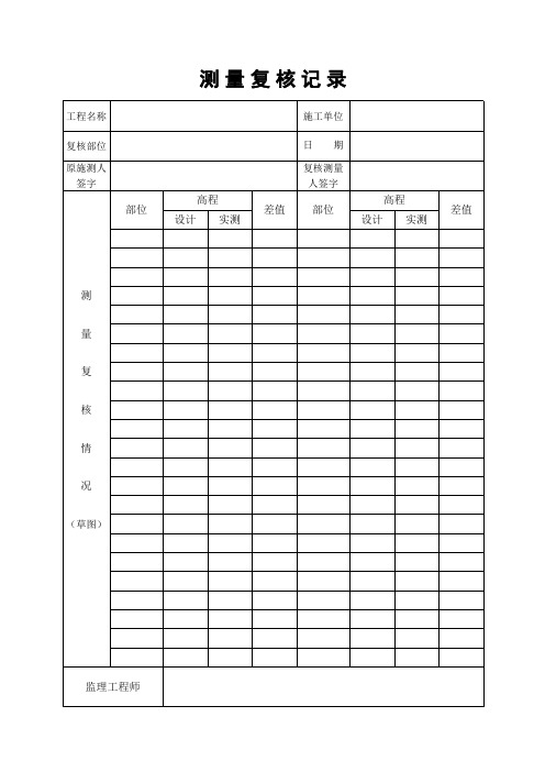 水准测量、复核记录