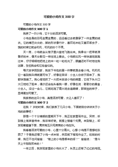 可爱的小鸡作文300字