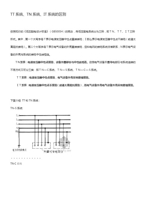 TT系统TN系统IT系统的区别