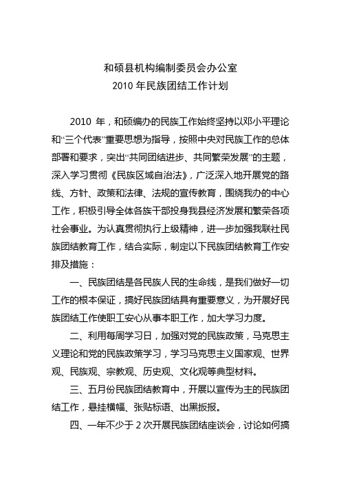 2010年民族团结计划