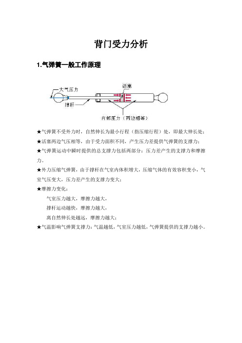 两厢车背门气弹簧布置