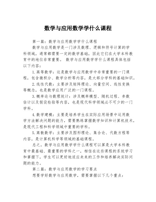 数学与应用数学学什么课程3篇