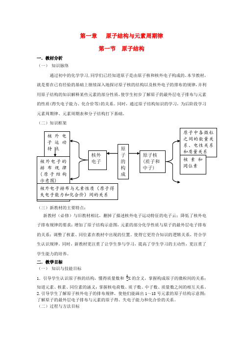 高中化学 1.1原子结构教案 鲁科版必修2