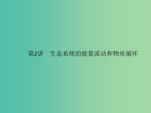 2020版高考生物一轮复习 12.2 生态系统的能量流动和物质循环课件 苏教版必修3