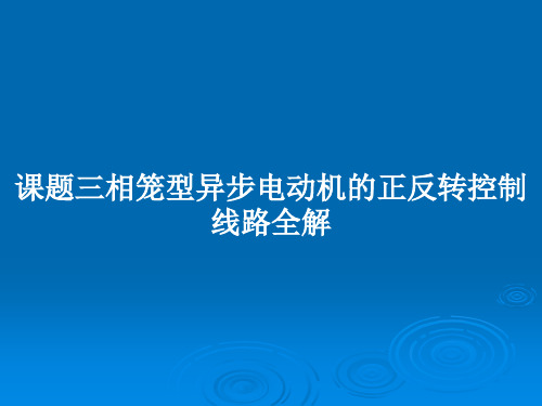 课题三相笼型异步电动机的正反转控制线路全解PPT教案