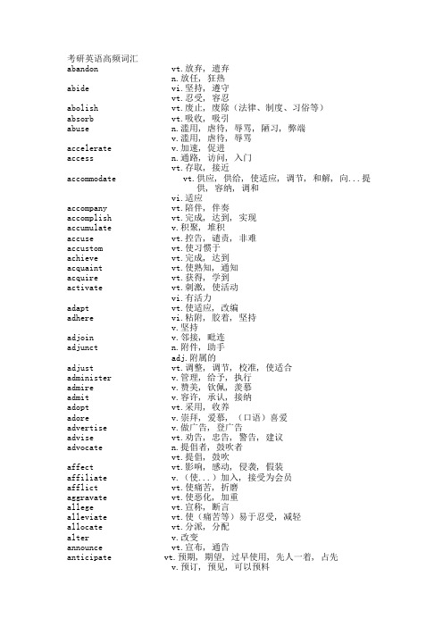 考研高频词汇
