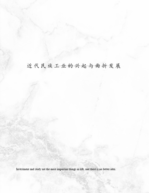 近代民族工业的兴起与曲折发展