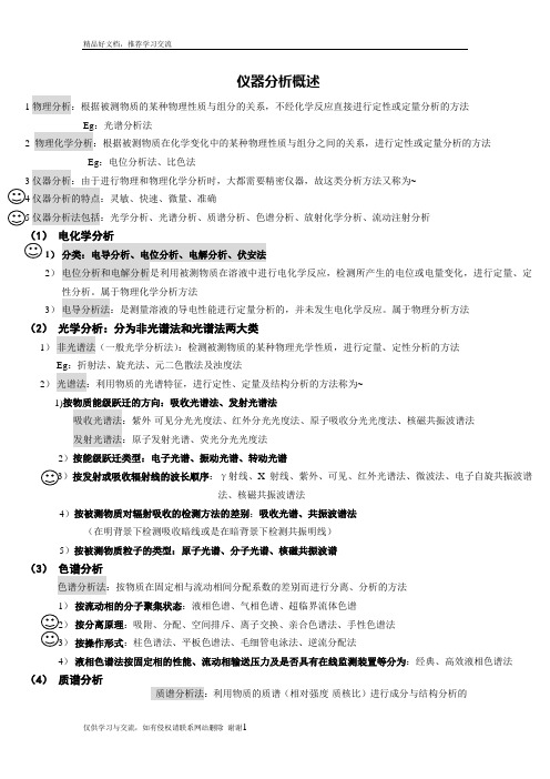 最新考研分析化学仪器分析概述