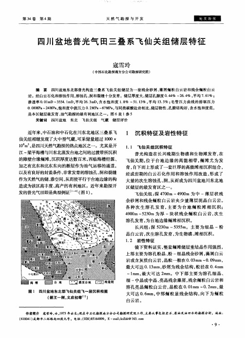 四川盆地普光气田三叠系飞仙关组储层特征