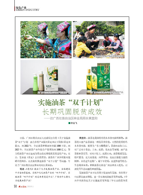 实施油茶“双千计划”长期巩固脱贫成效——访广西壮族自治区林业局局长黄显阳