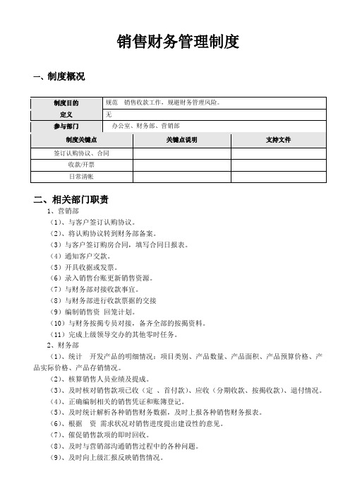 房地产销售及收款管理制度