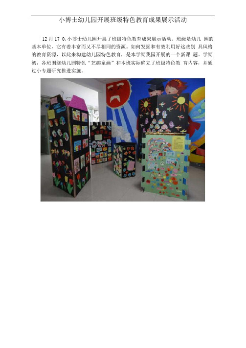 幼儿园班级特色教育成果展示