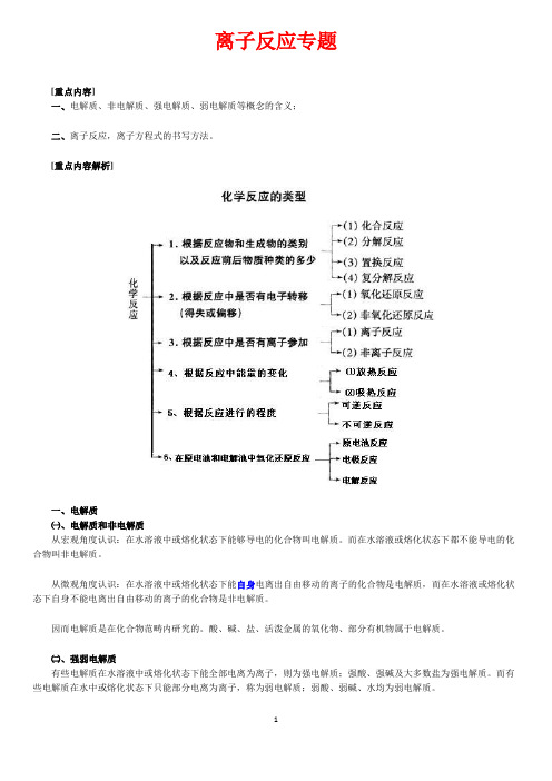 高中化学 离子反应专题