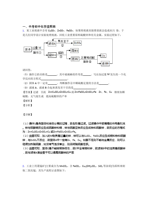 2020-2021备战中考化学二模试题分类汇编——流程图综合及详细答案