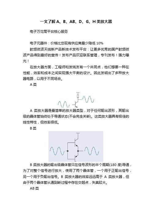 一文了解A、B、AB、D、G、H类放大器