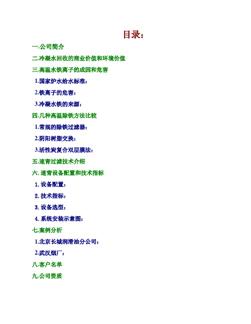 冷凝水除铁说明书