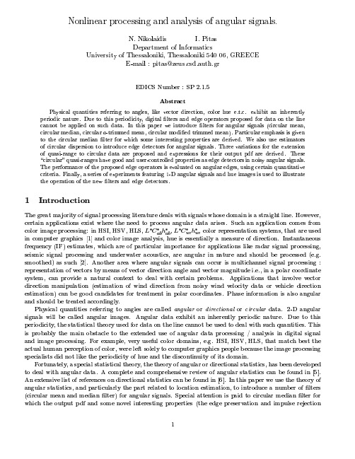 Nonlinear processing and analysis of angular signals