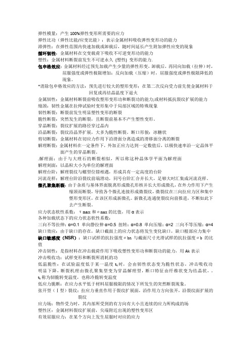 西安工业大学2016材料力学性能复习重点资料分析