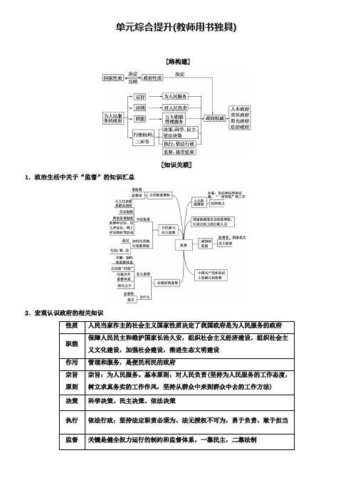 2019版高考政治一轮复习人教版文档：必修2 第2单元 单元综合提升(教师用书独具) Word版含解析-