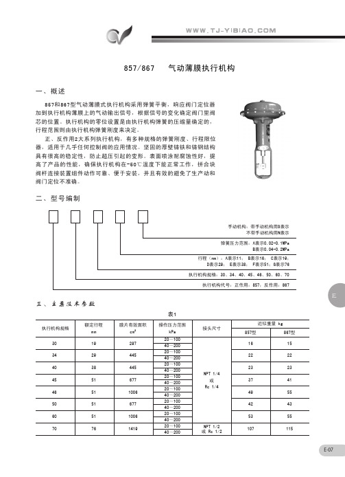 857867 气动薄膜执行机构