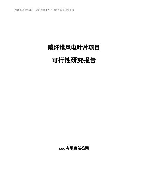 碳纤维风电叶片项目可行性研究报告模板