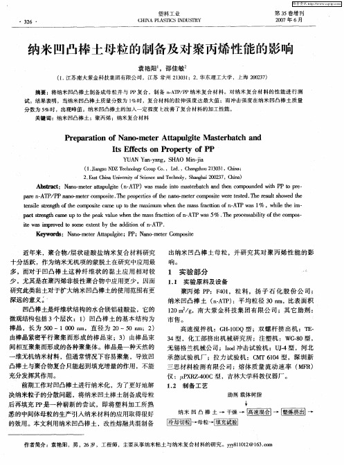 纳米凹凸棒土母粒的制备及对聚丙烯性能的影响