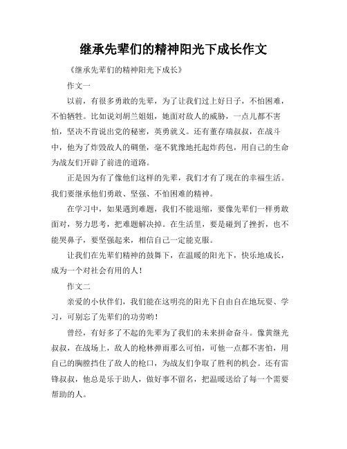 继承先辈们的精神阳光下成长作文