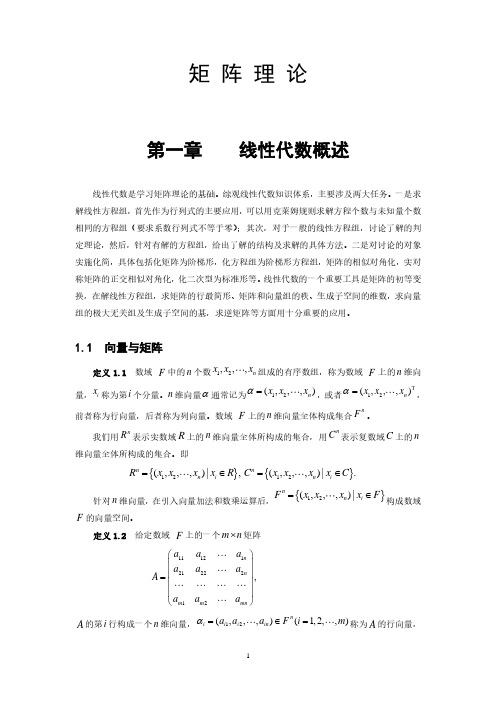 高等工程数学讲义(矩阵理论部分)