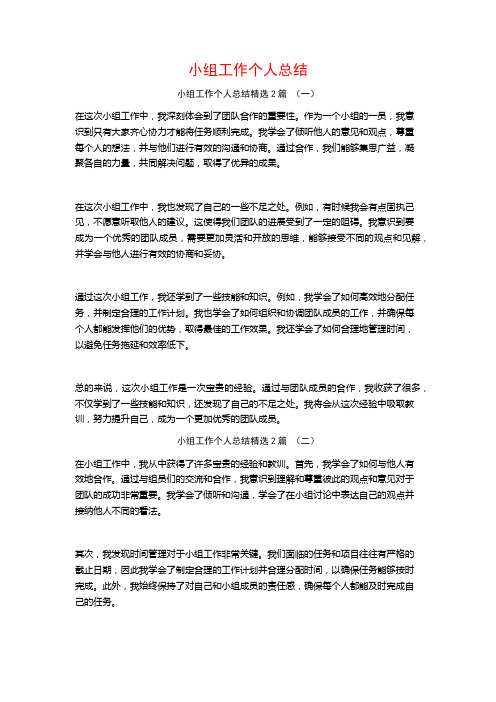 小组工作个人总结2篇