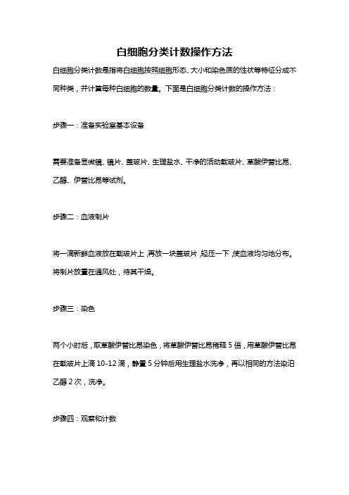 白细胞分类计数操作方法