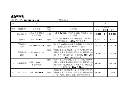 总队报价明细表