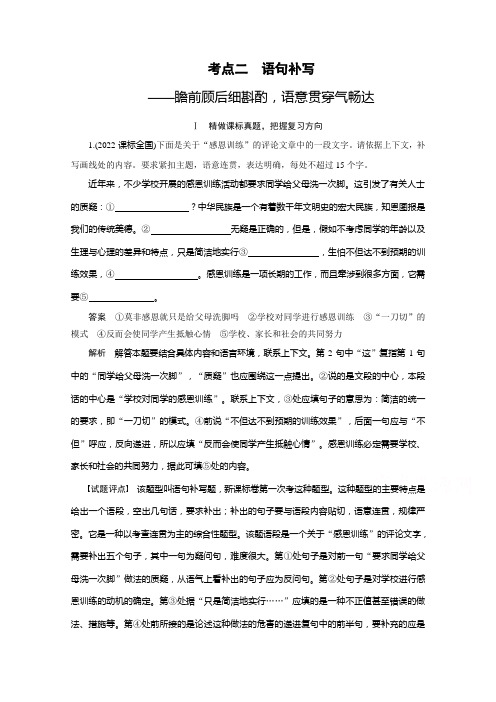 2022届高考语文大一轮总复习(语文版) 语言文字运用  第二章  考点二(含解析)