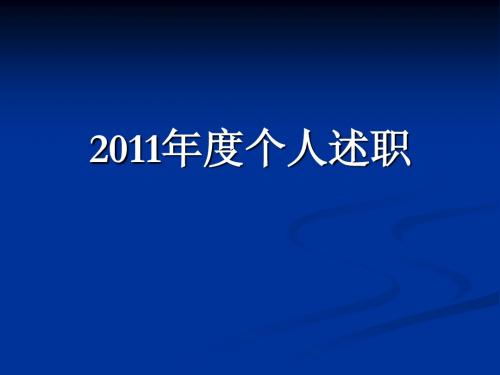 2011年度个人述职