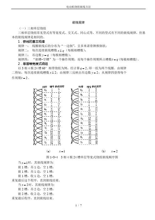 电动机绕组嵌线方法