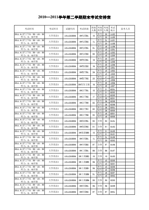 网上查询考试安排