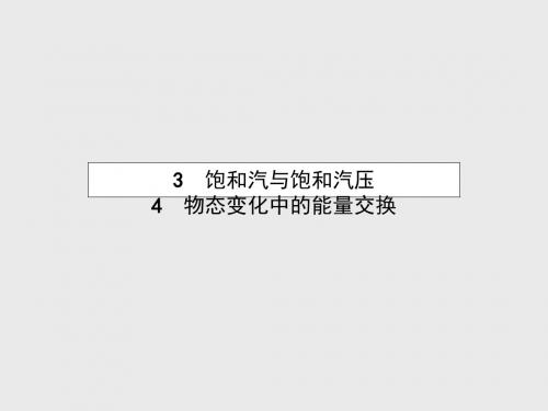 理 第九章 固体、液体和物态变化 3、4 饱和汽与饱和汽压、物态变化中的能量交换课件 新人教版选修3-3