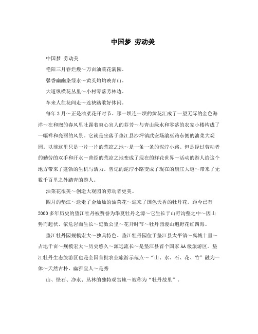 中国梦劳动美