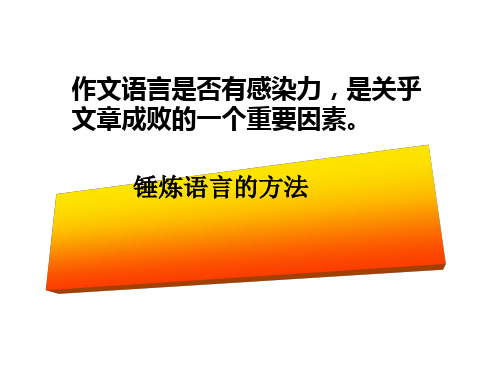 中考作文指导：锤炼语言的方法优秀课件