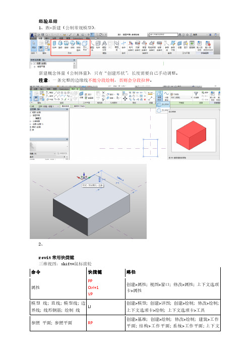 学习BIM(revit2016)小结