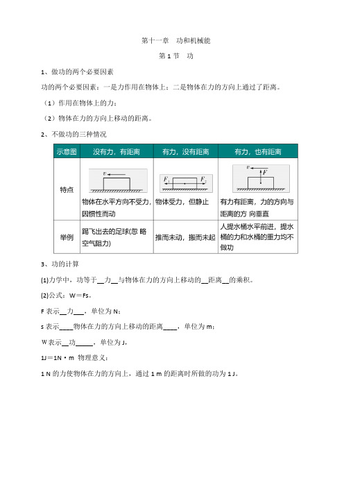 第十一章功和机械能第十二章简单机械知识点汇集-人教版物理八年级下册